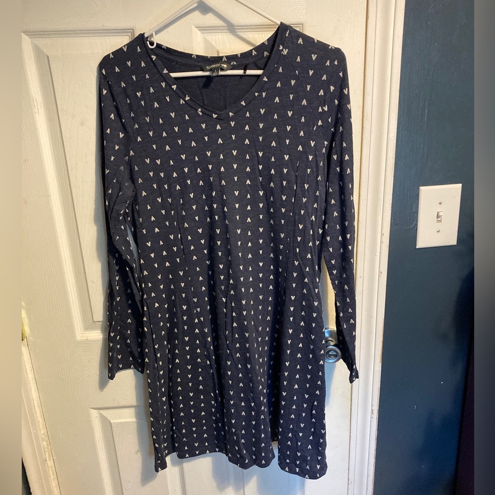 Toad & Co Women’s Long Sleeve Navy Mini Dress with White Arrows in L